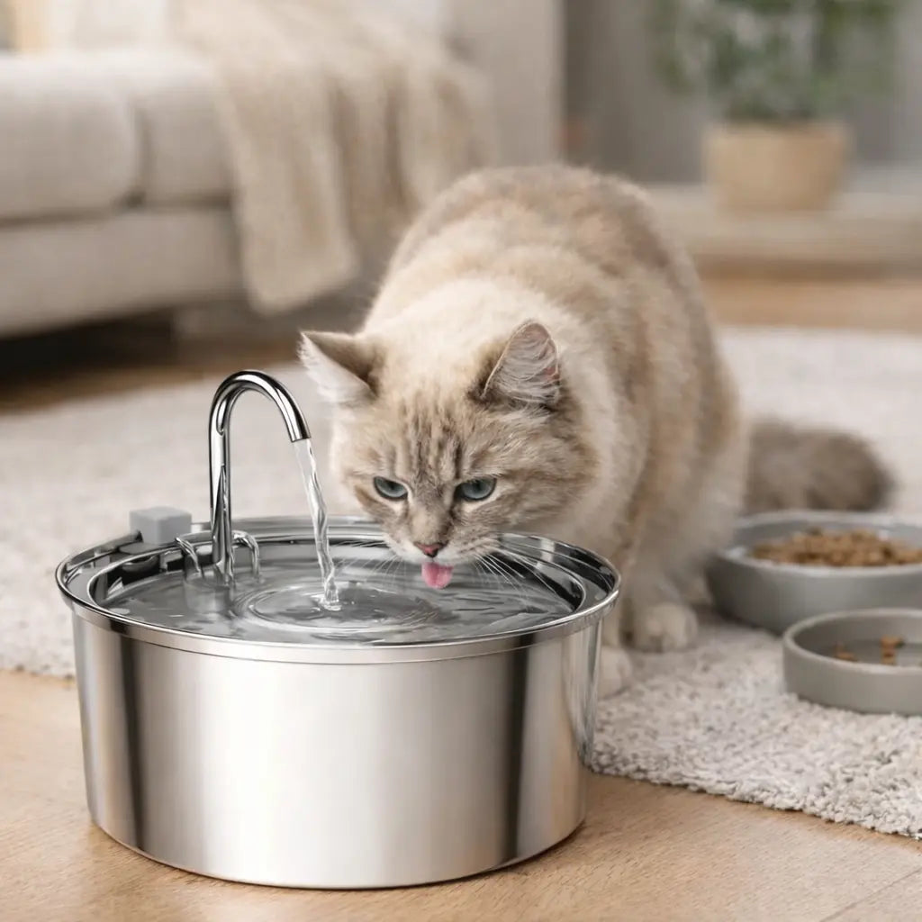 3.2L Premium Stainless Steel Pet Drinking Fountain Pawvora