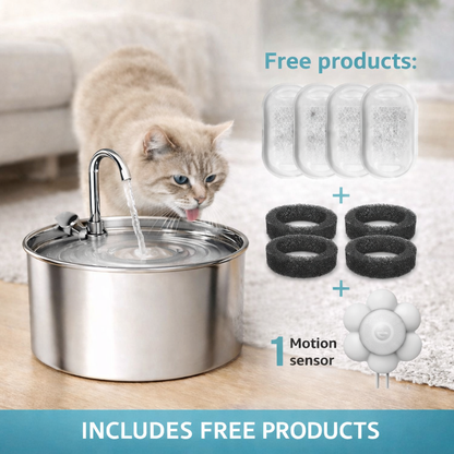 3.2L Premium Stainless Steel Pet Drinking Fountain Pawvora