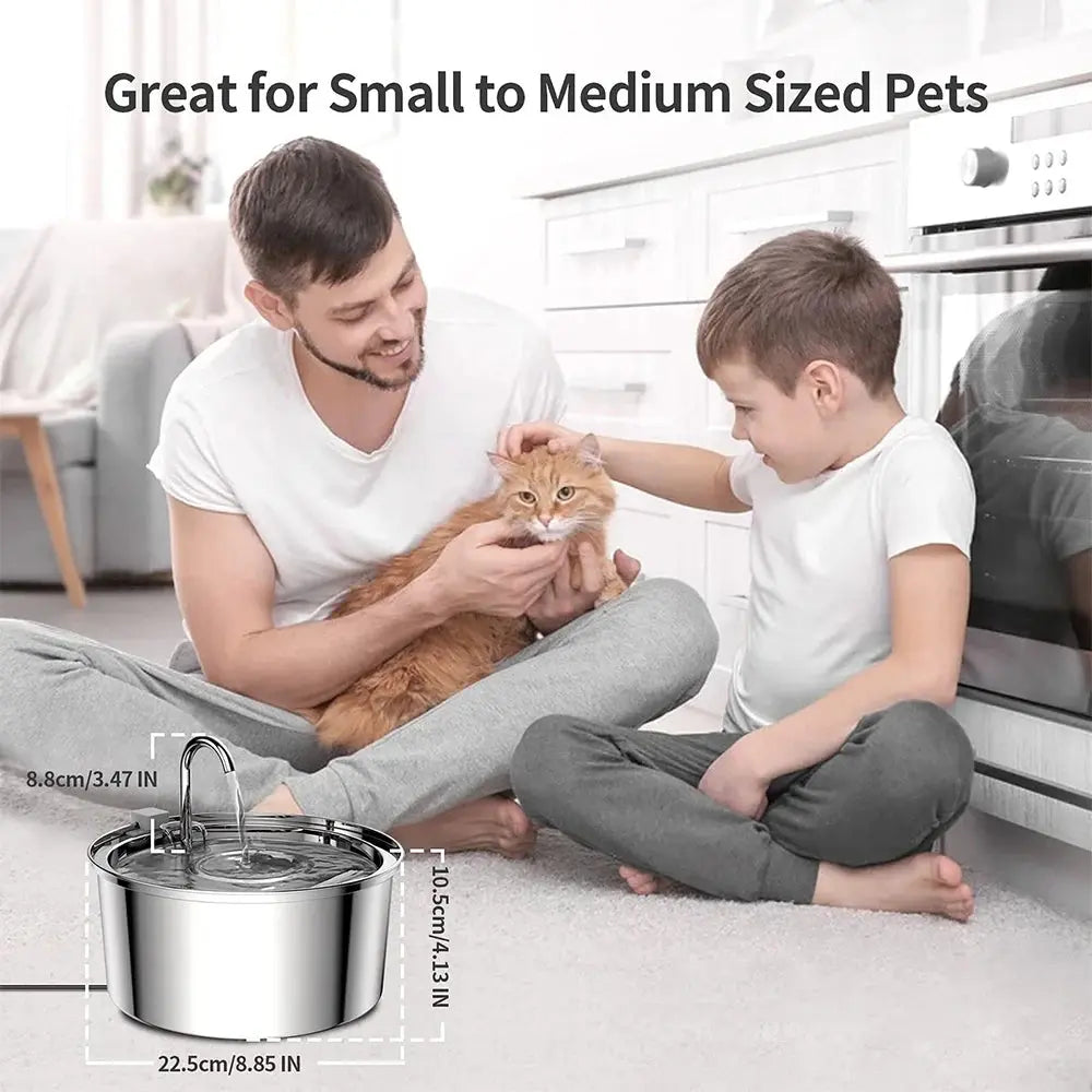 3.2L Premium Stainless Steel Pet Drinking Fountain Pawvora
