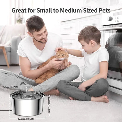 3.2L Premium Stainless Steel Pet Drinking Fountain Pawvora