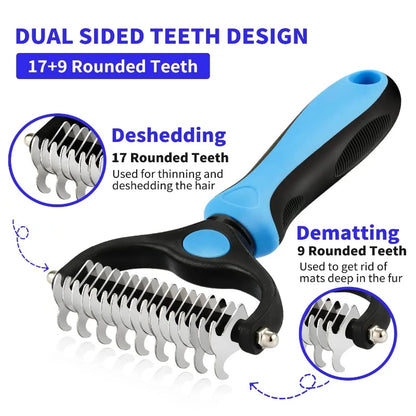 Pet Dematting Comb & Deshedding Brush
