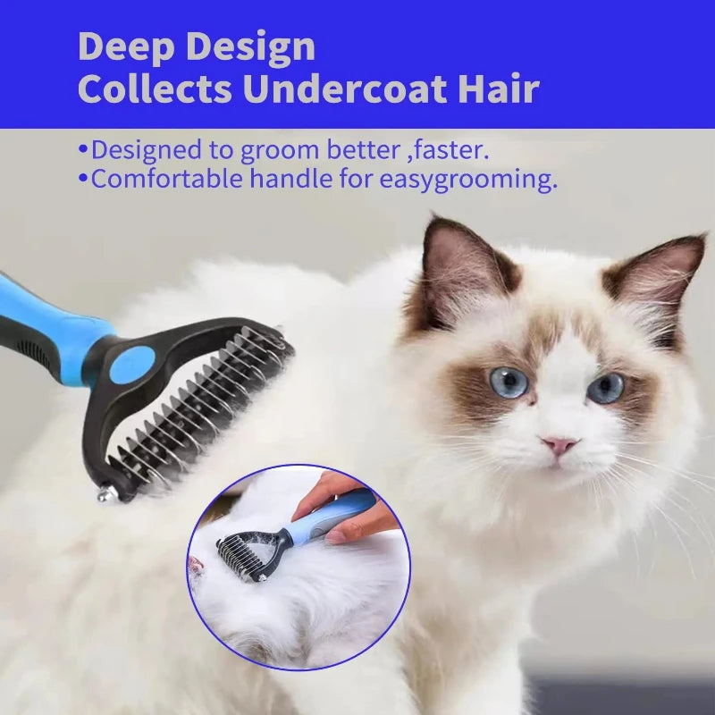 Pet Dematting Comb & Deshedding Brush