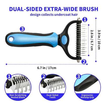Pet Dematting Comb & Deshedding Brush