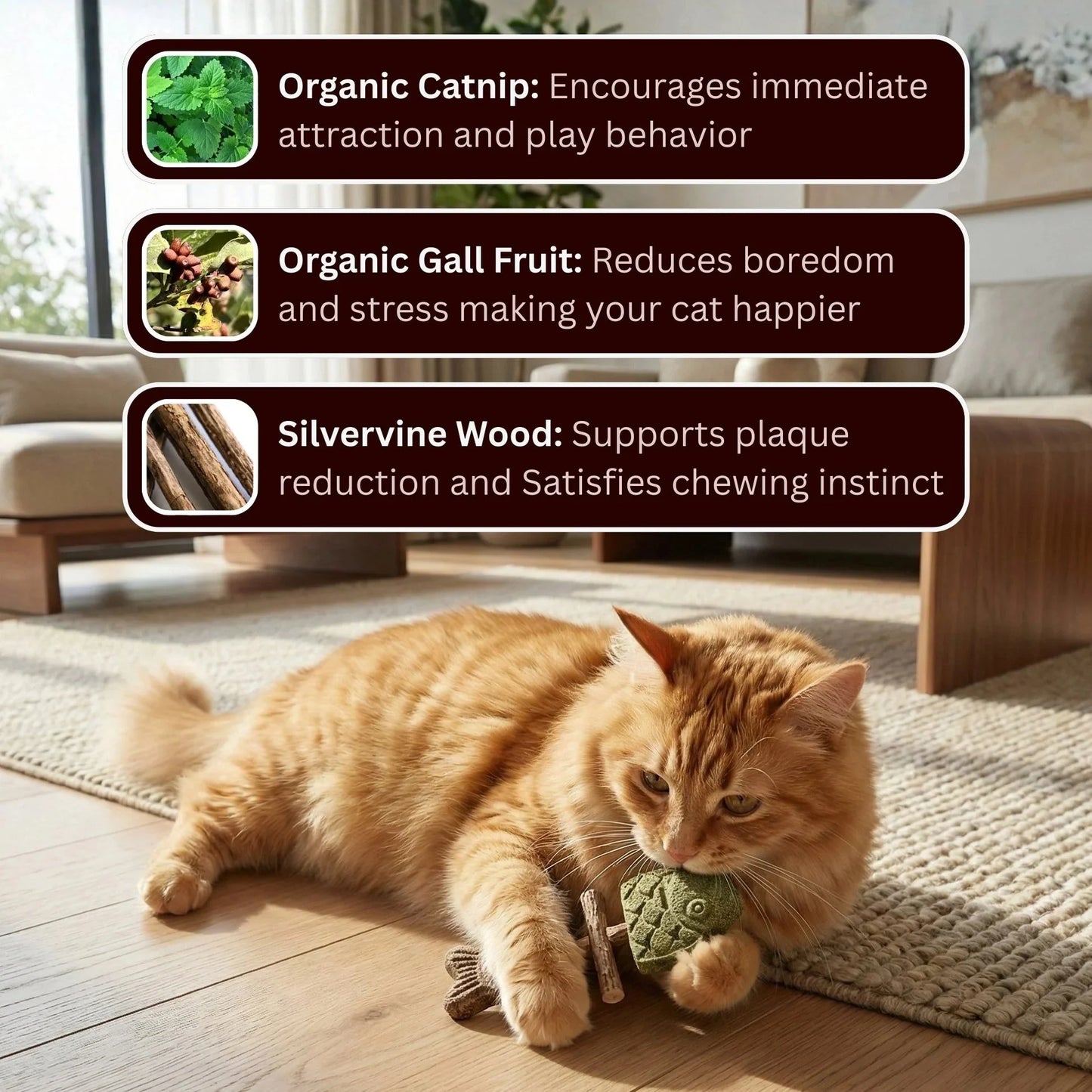 Natural Catnip Fish Chew Toy