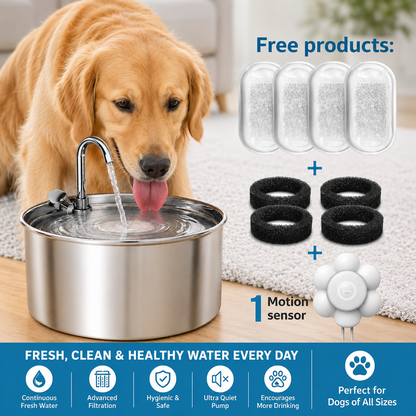 3.2L Premium Stainless Steel Pet Drinking Fountain Pawvora
